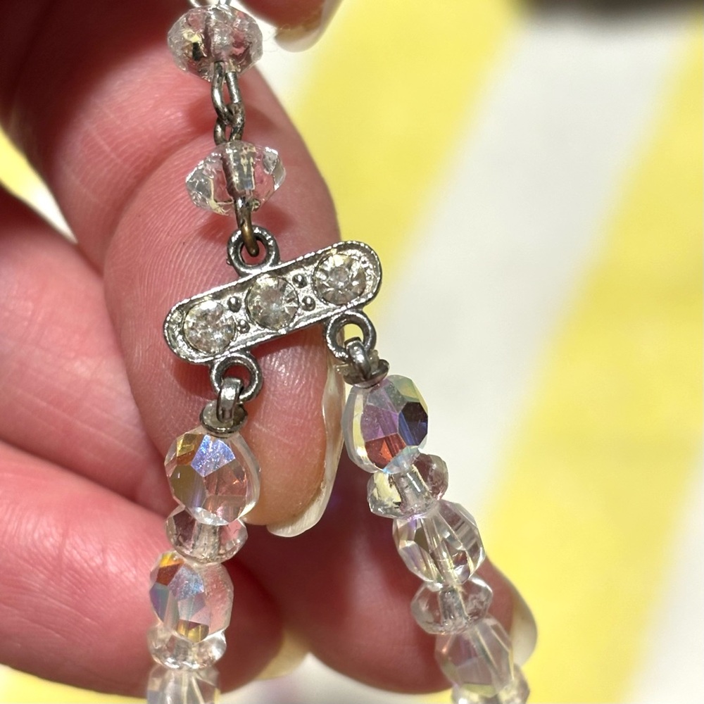 Dazzling Vintage Double-Strand Aurora Borealis Crystal Necklace - Picture 7 of 14